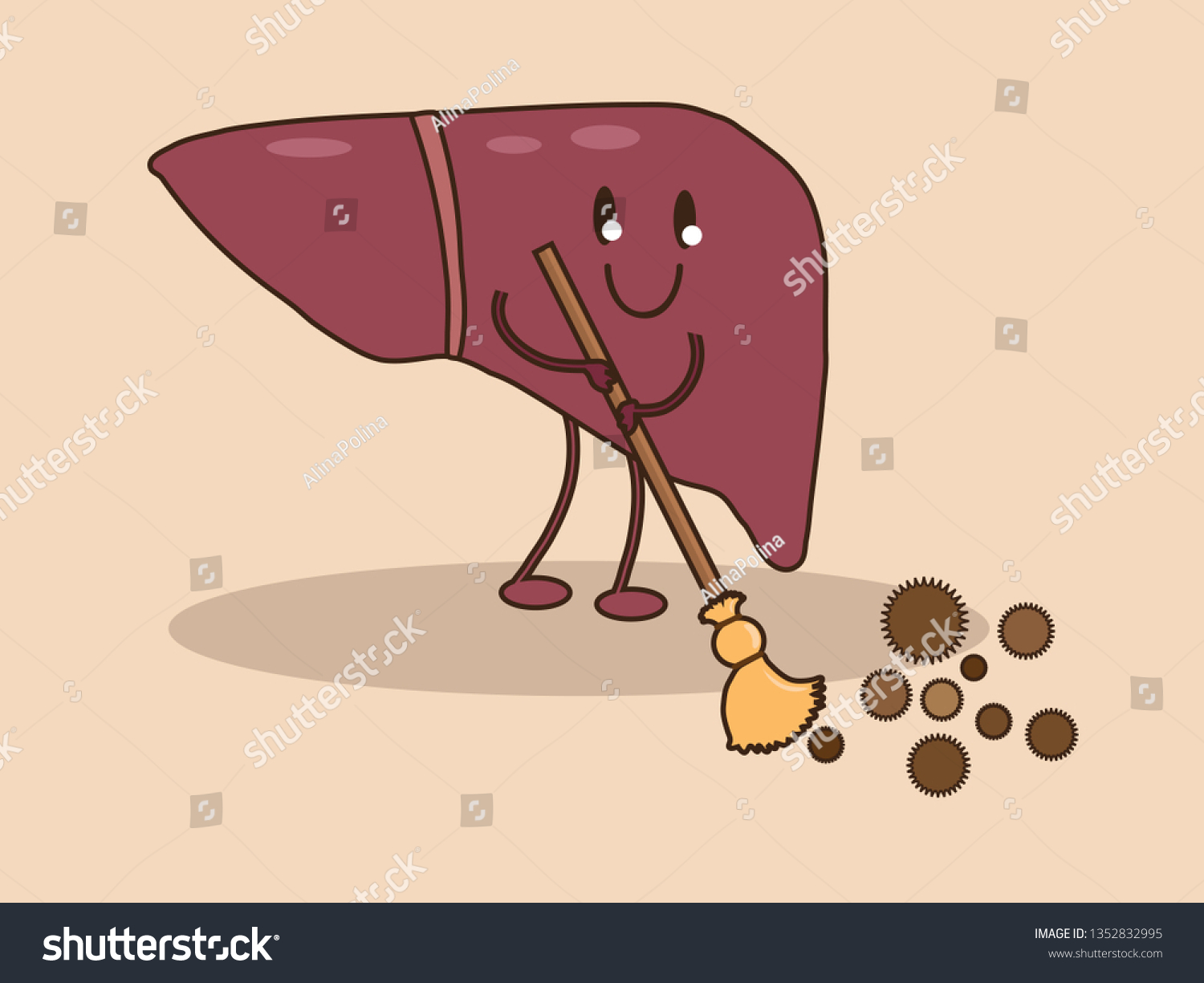 Liver Gets Rid Toxins All That Stock Vector Royalty Free 1352832995