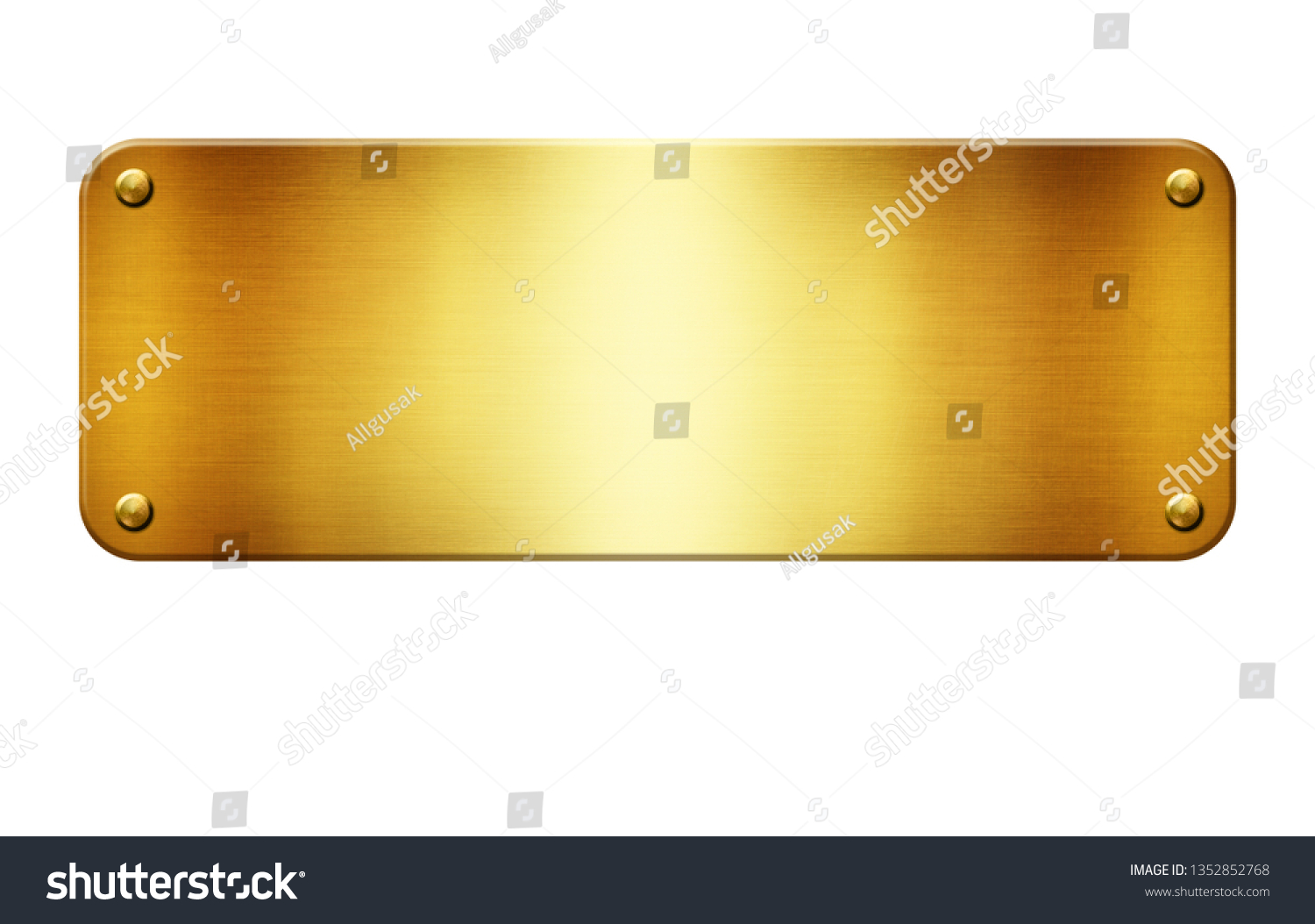 Gold Metal Plate Rivets On White Stock Illustration 1352852768 Shutterstock