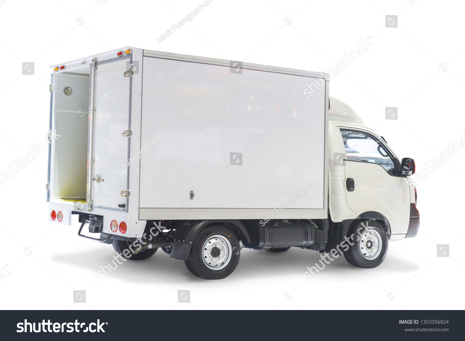 Container Truck Perspective Isolated On White Stock Photo 1353356924 ...