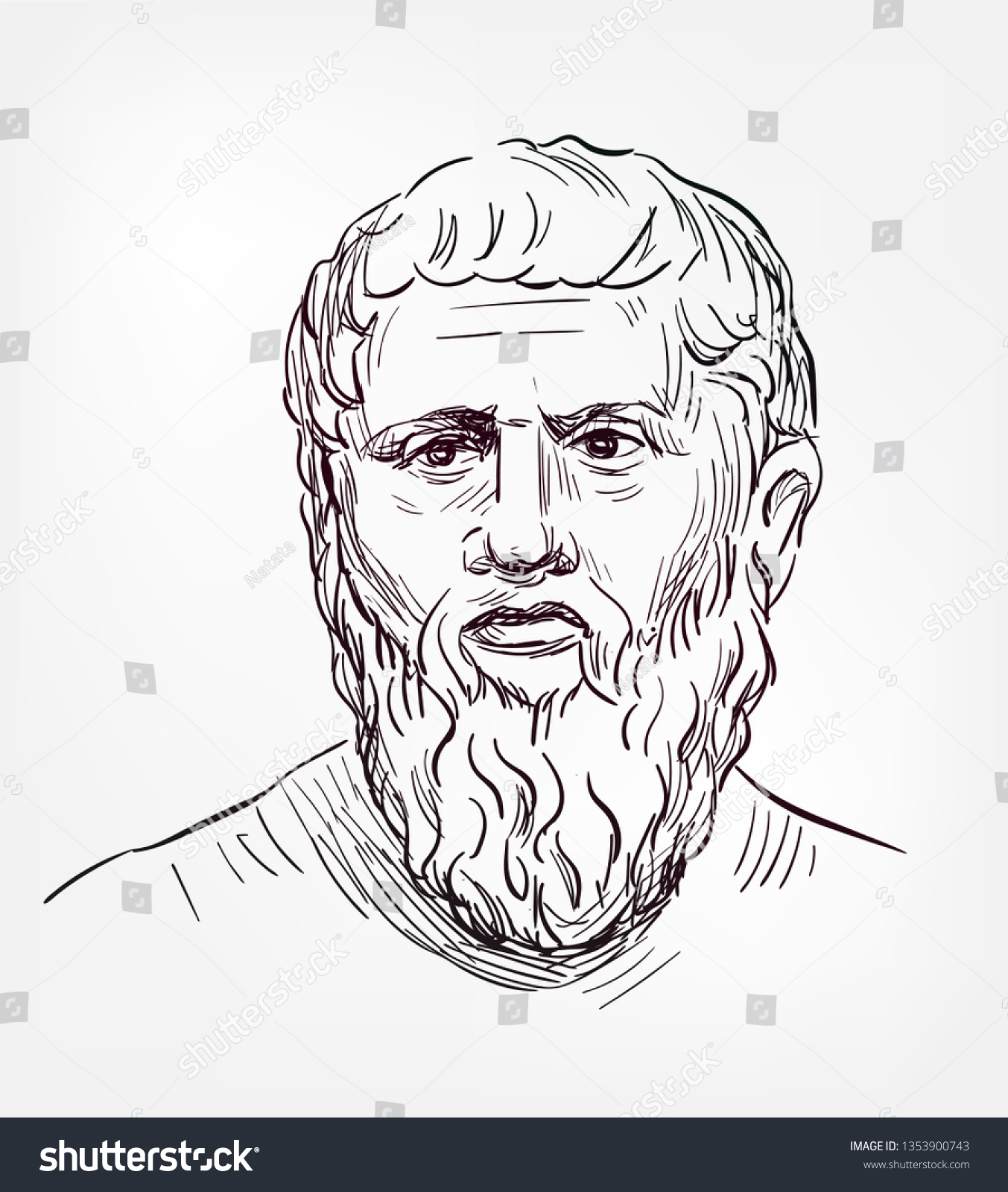 Plato Vector Sketch Portrait Stock Vector (Royalty Free) 1353900743 ...