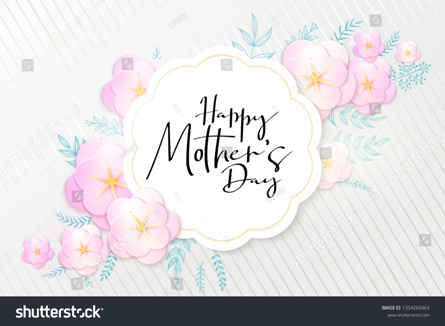 Vector Illustration Mothers Day Greetings Banner Stock Vector Royalty