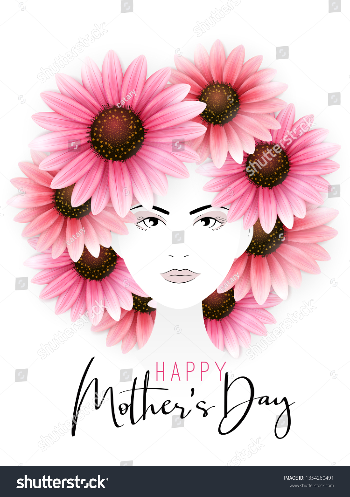 Vector Illustration Mothers Day Greetings Banner Stock Vector Royalty Free 1354260491