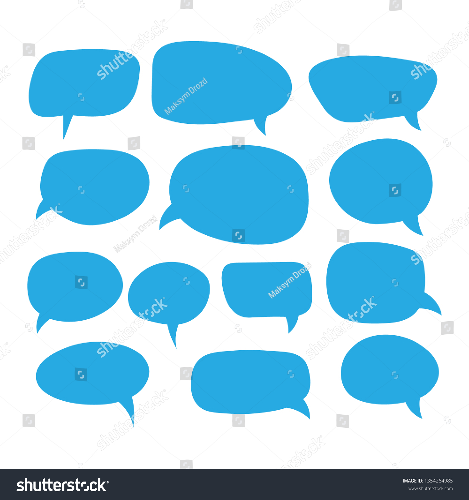 Set Speech Bubbles Blank Empty Vector Stock Vector (royalty Free 