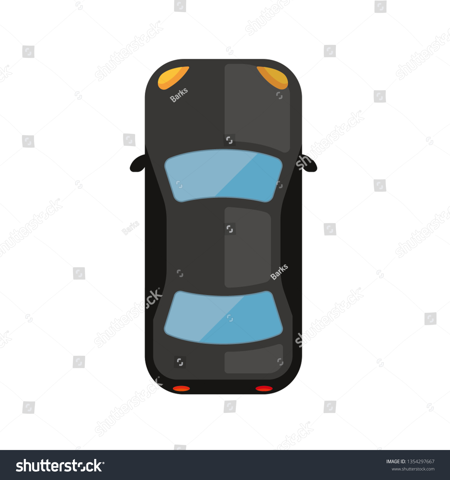 Car View Above Icon Black Stock Vector (royalty Free) 1354297667 