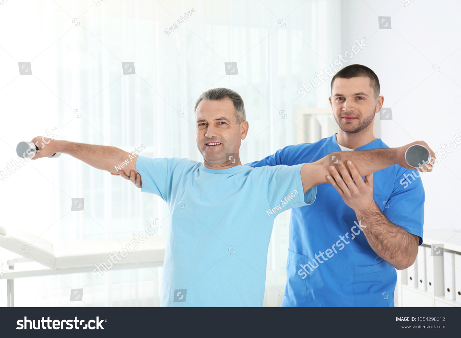 Doctor Working Patient Hospital Rehabilitation Exercises Stock Photo ...