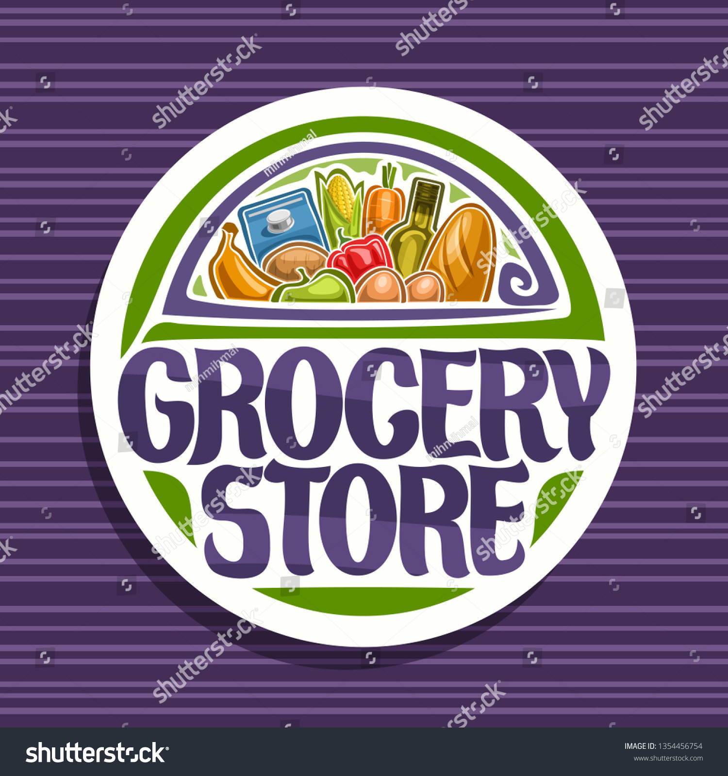 Logo Grocery Store White Sign Board Stock Illustration 1354456754 ...