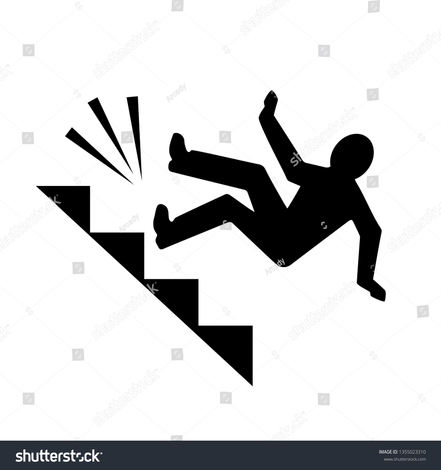 Man Falling Stairs Vector Pictogram Isolated Stock Vector (Royalty Free ...