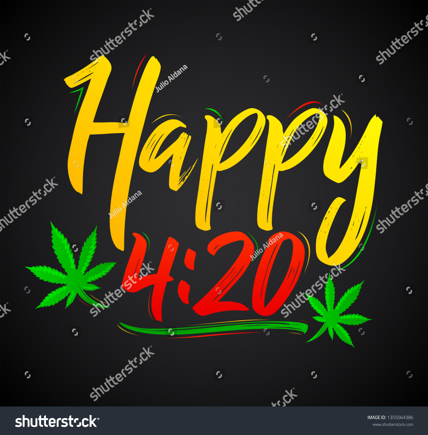 Happy 420 Marijuana Leaf Cannabis Celebration Stock Vector (Royalty ...