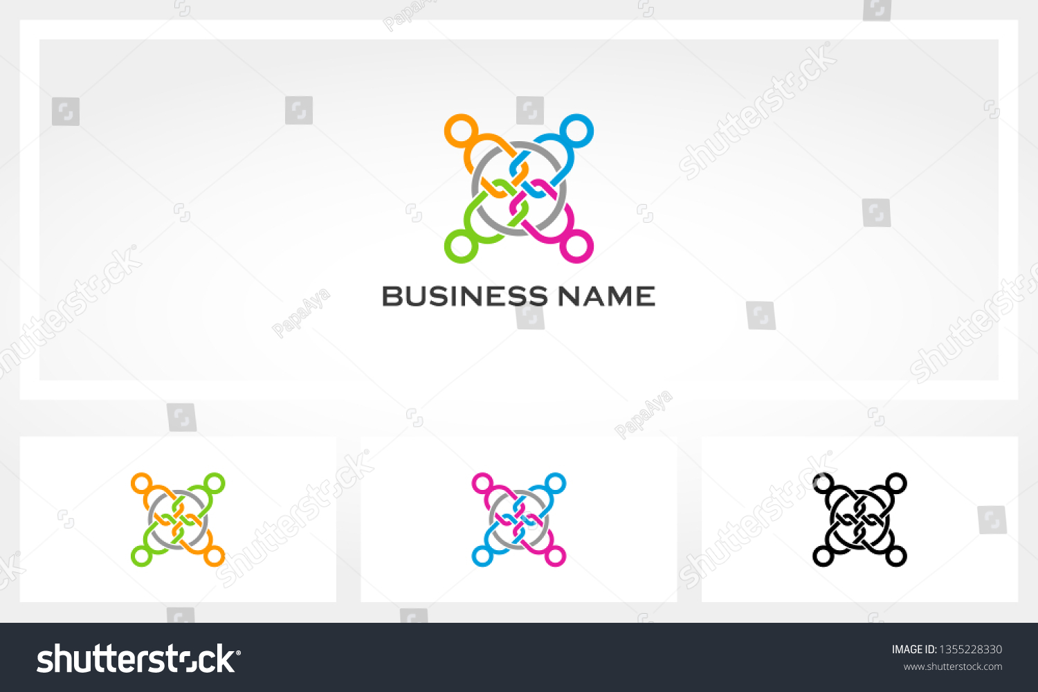 Connect Link Chain Teamwork Logo Stock Vector (Royalty Free) 1355228330 ...