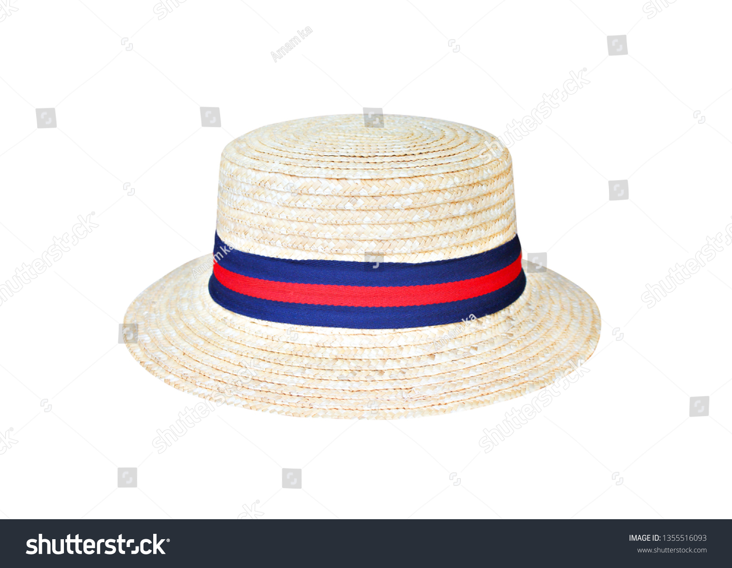 red white blue straw hat