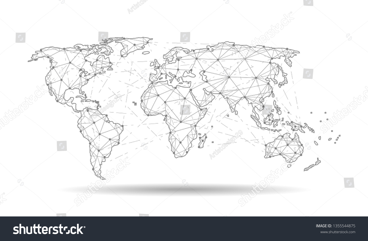 Global Network Connection World Map Point Stock Vector (Royalty Free ...