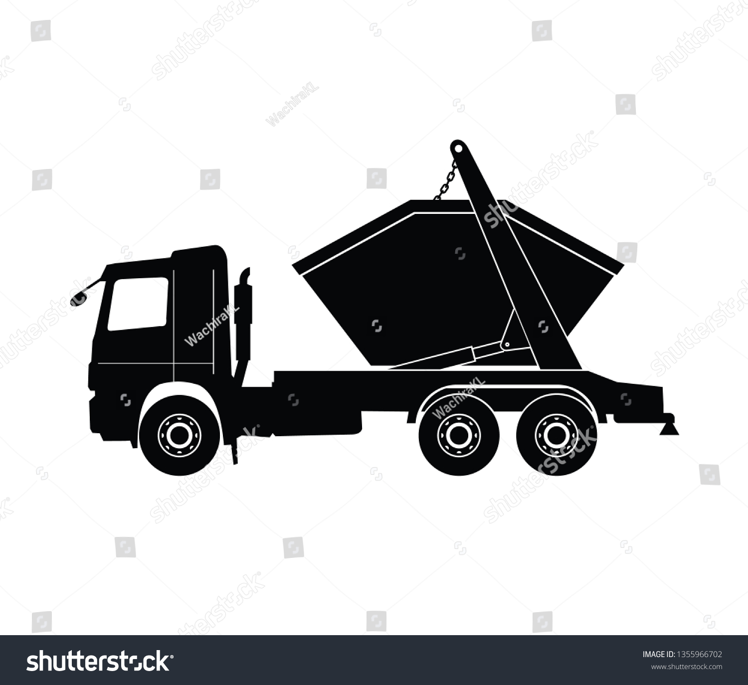 Garbage Truck Vector Illustrator Stock Vector (Royalty Free) 1355966702 ...