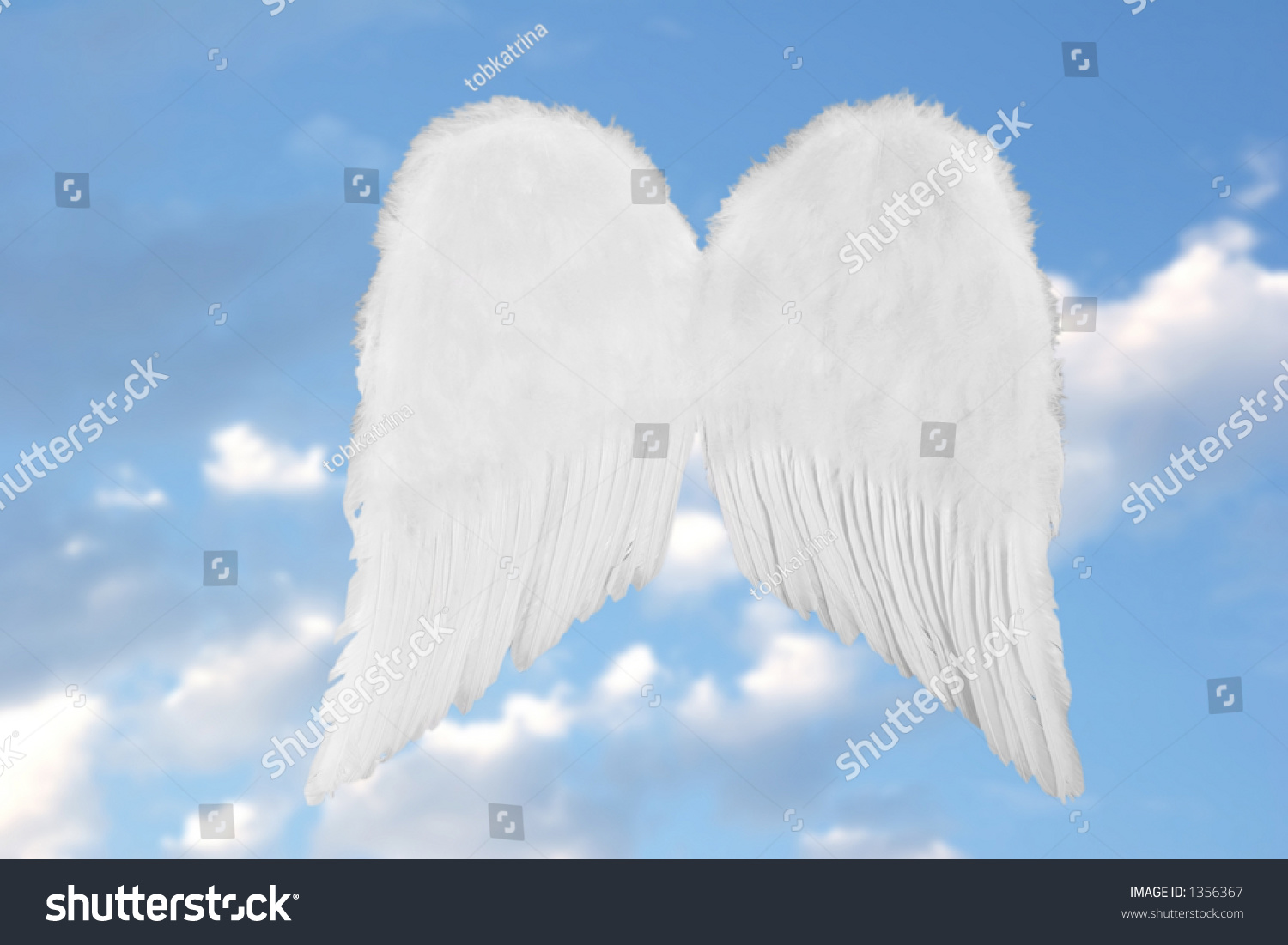 White Heavenly Angel Wings On Fantasy Stock Photo 1356367 | Shutterstock