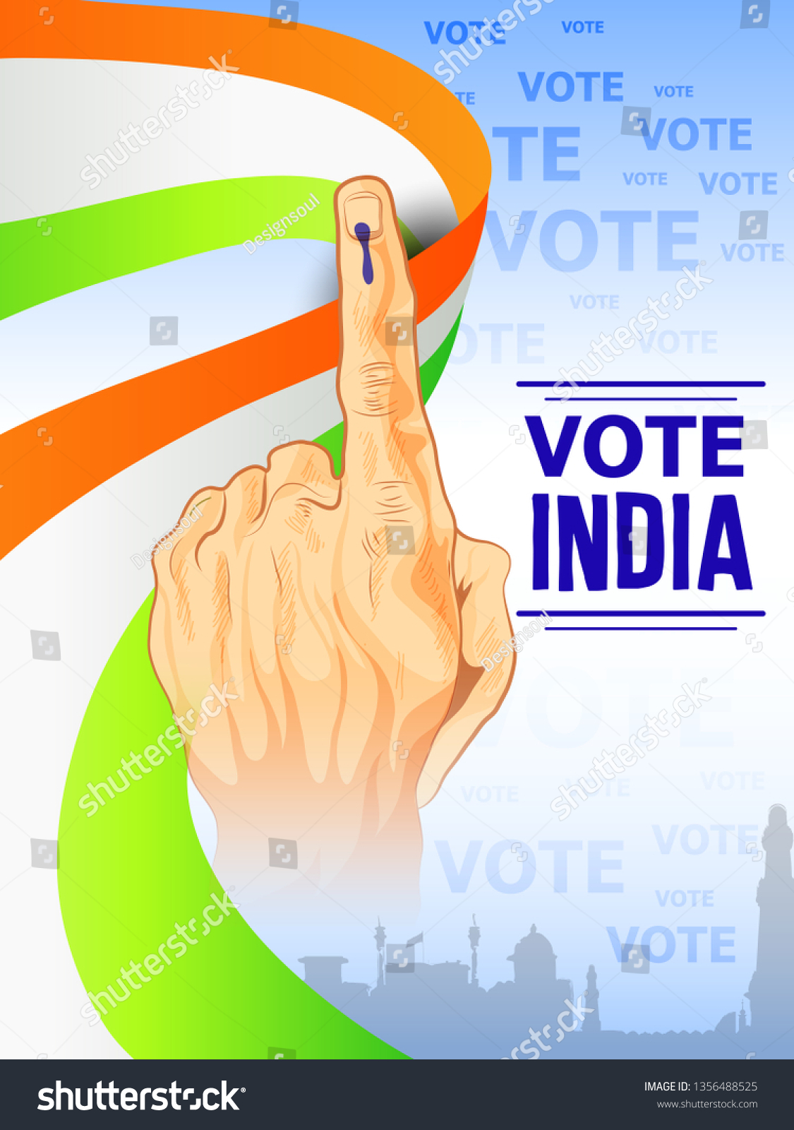 Illustration People Showing Voting Finger India Stock Vector (Royalty ...