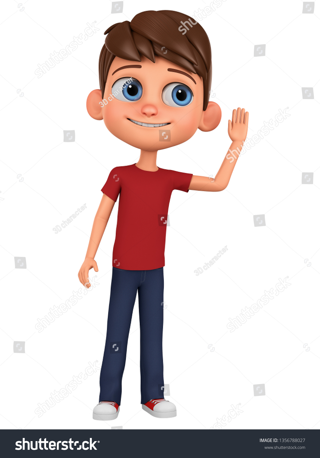 Cartoon Character Boy Overhears On White Stock Illustration 1356788027 ...