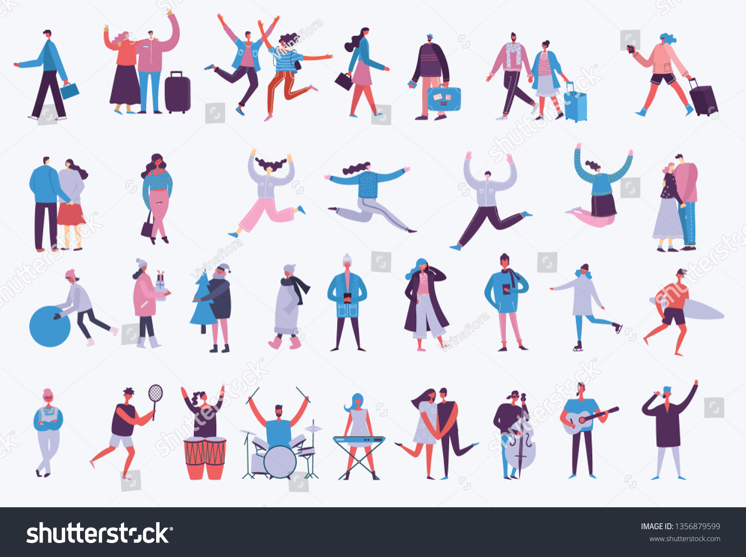 Vector Illustration Flat Style Different Activities Stock Vector ...