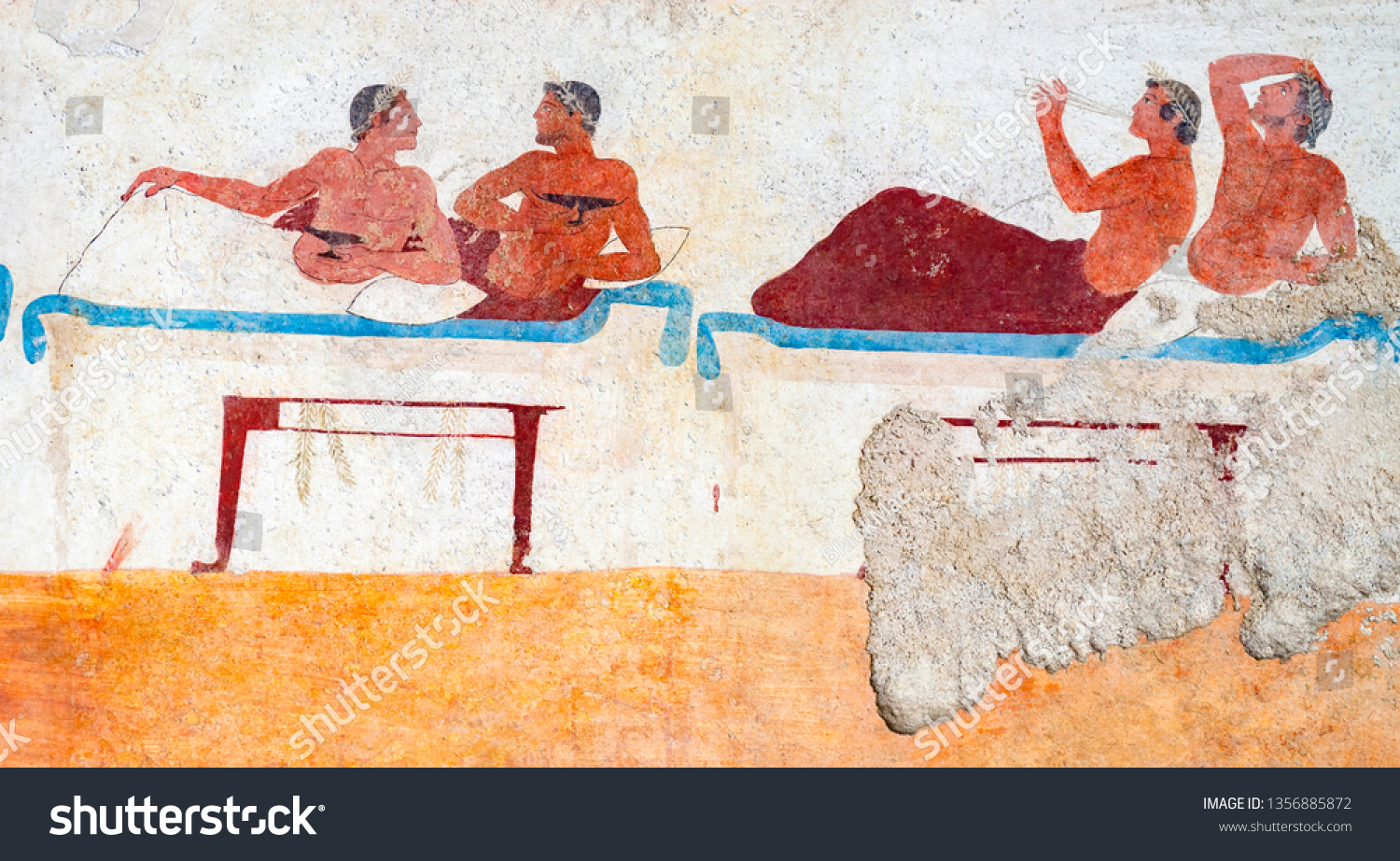 Paestum Ancient Frescoes Tomb Diver Stock Photo 1356885872 | Shutterstock