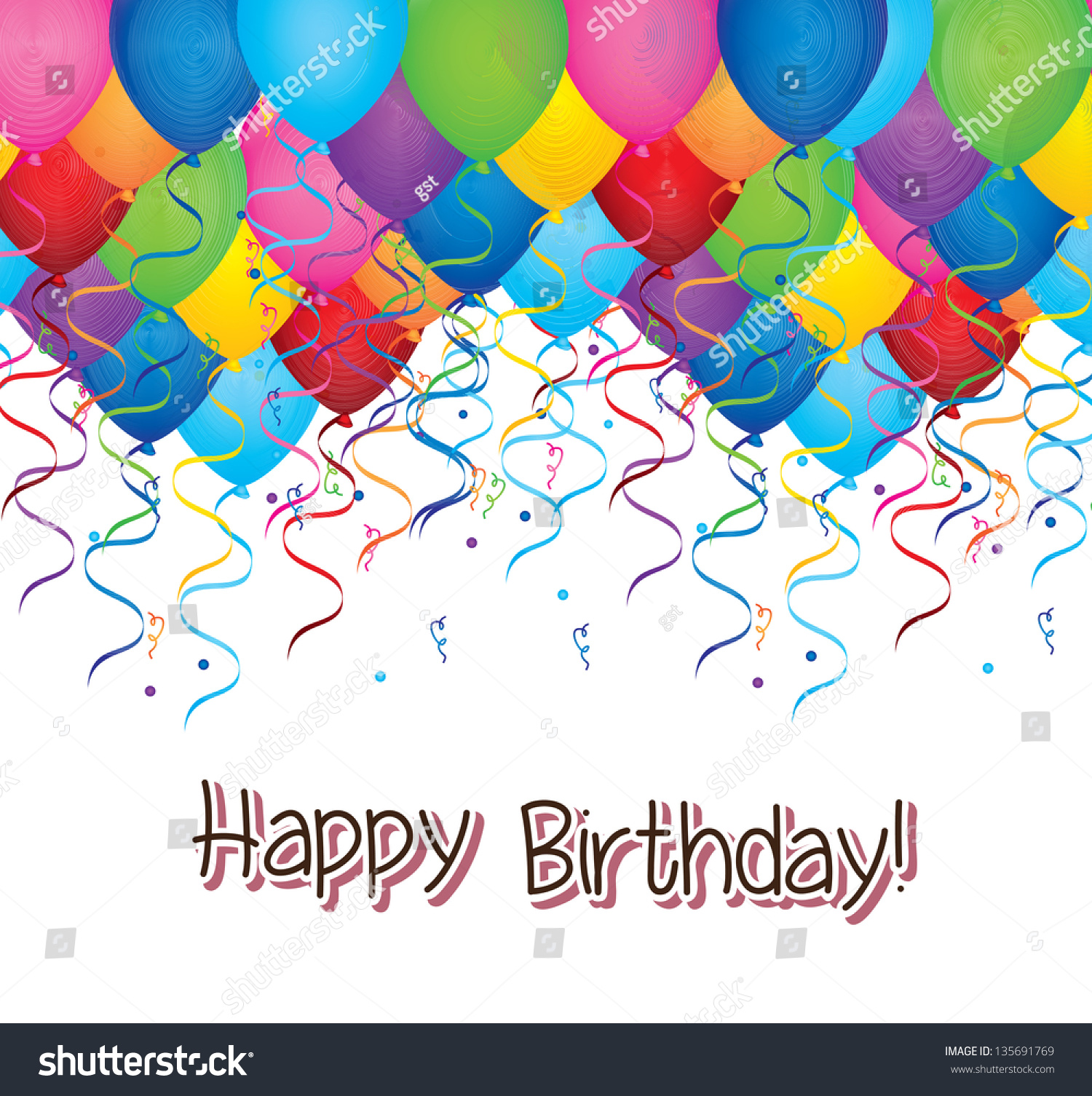 Happy Birthday Background Over White Background Stock Vector (Royalty ...