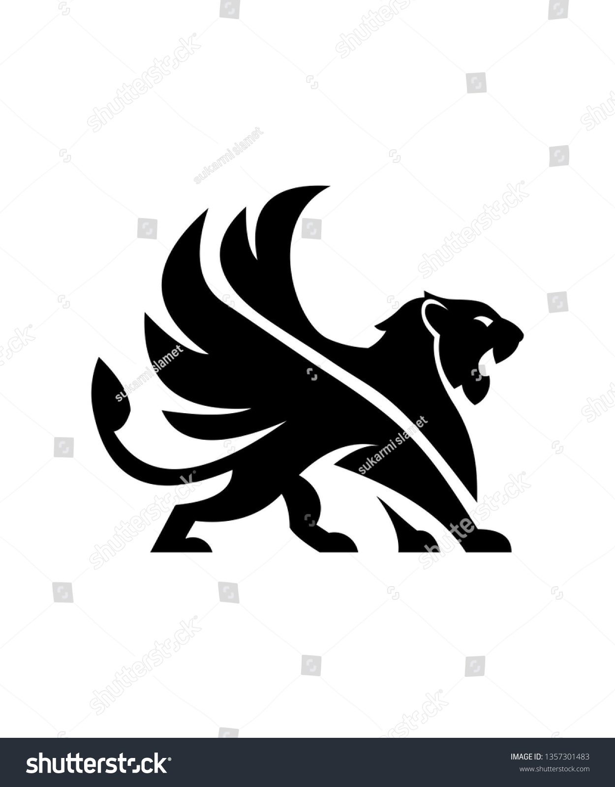 Griffin Logo Template Wing Griffin Icon Stock Vector (Royalty Free ...