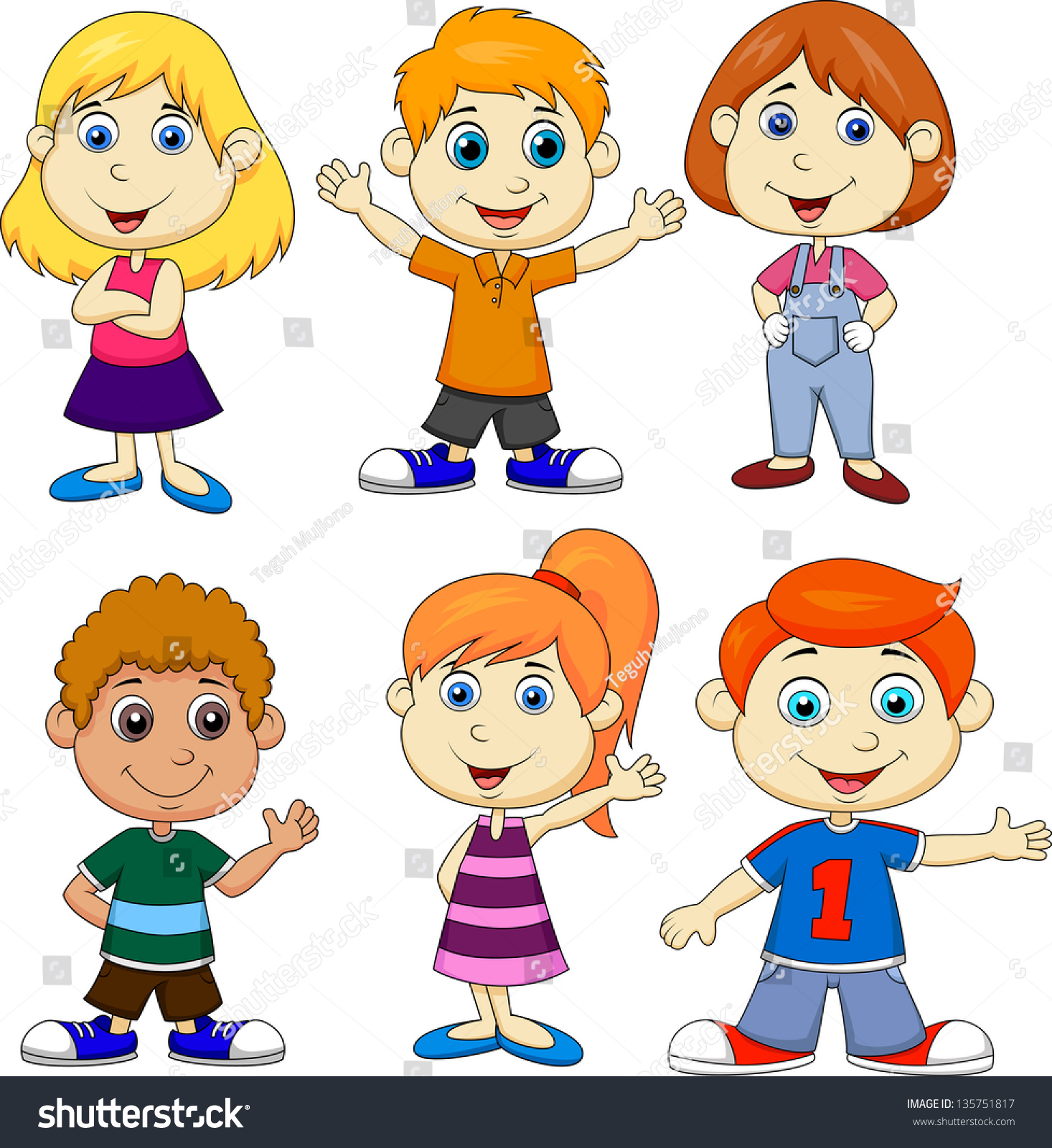 Boy Girl Cartoon Stock Vector (Royalty Free) 135751817 | Shutterstock