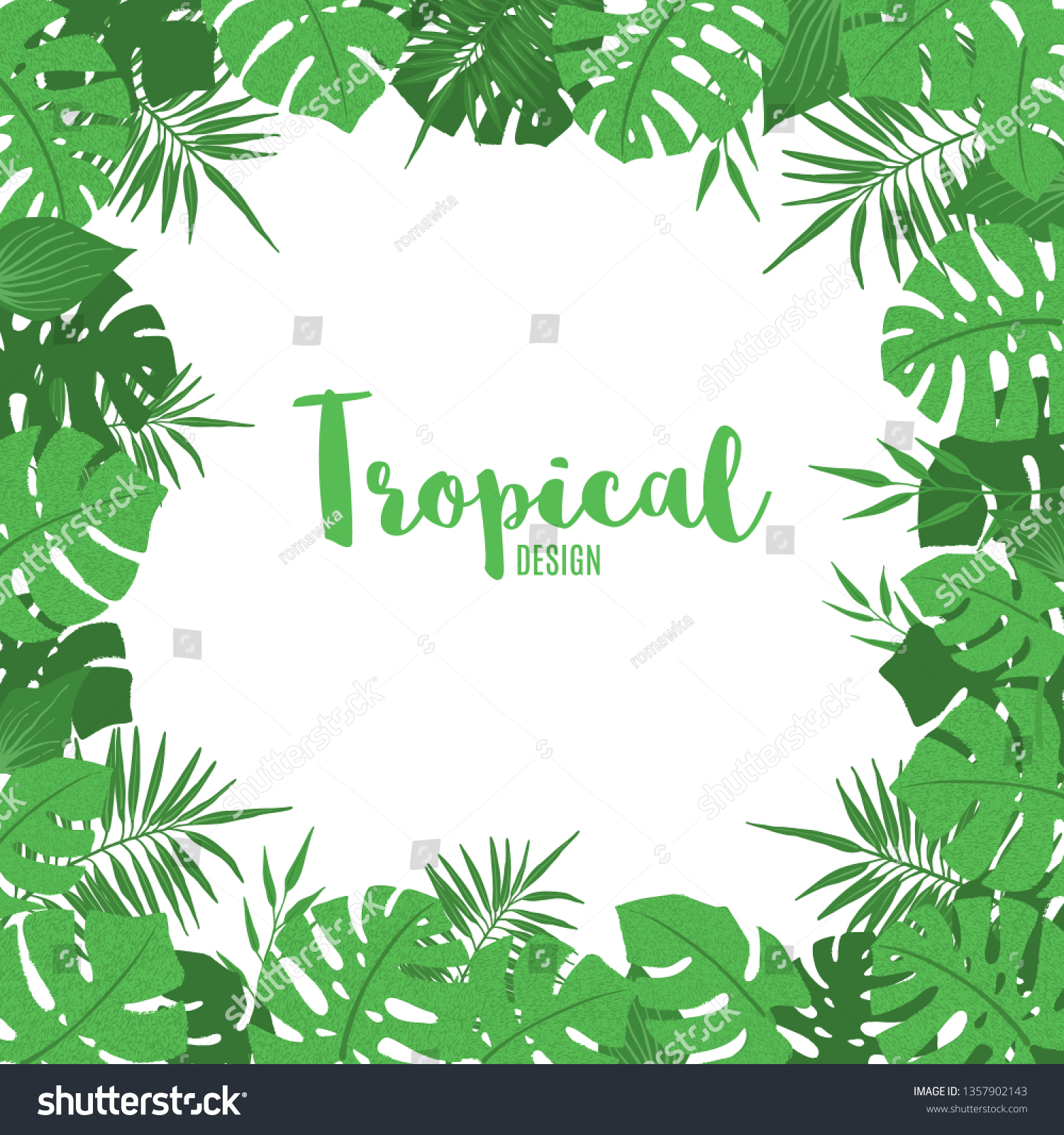 Tropical Frame Exotic Tropical Leaves Palm Stock Vector (Royalty Free ...