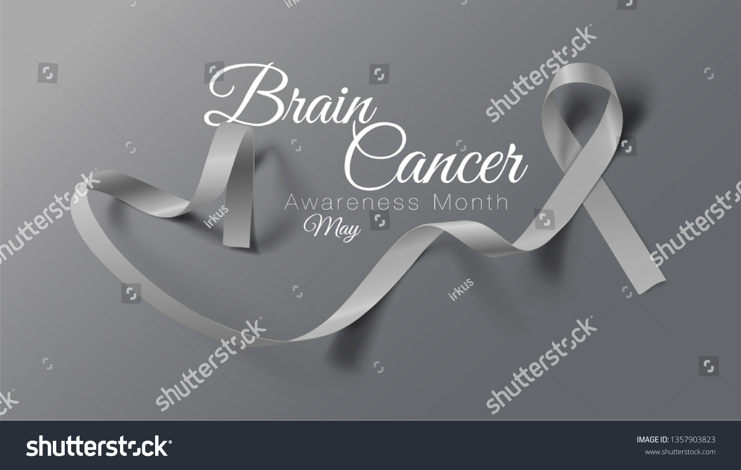 Brain Cancer Awareness Calligraphy Poster Design Stock Vector (Royalty ...