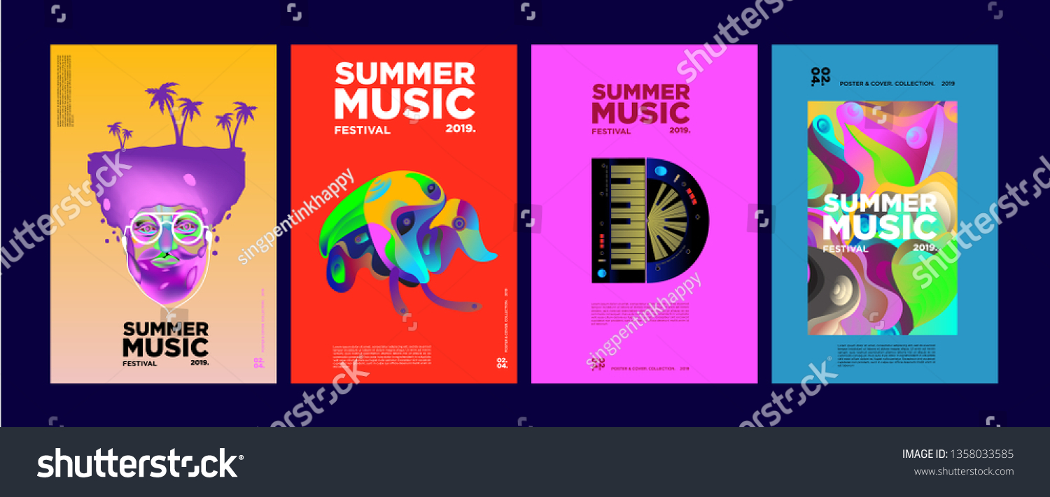 Summer Colorful Art Music Festival Banner Stock Vector (Royalty Free ...