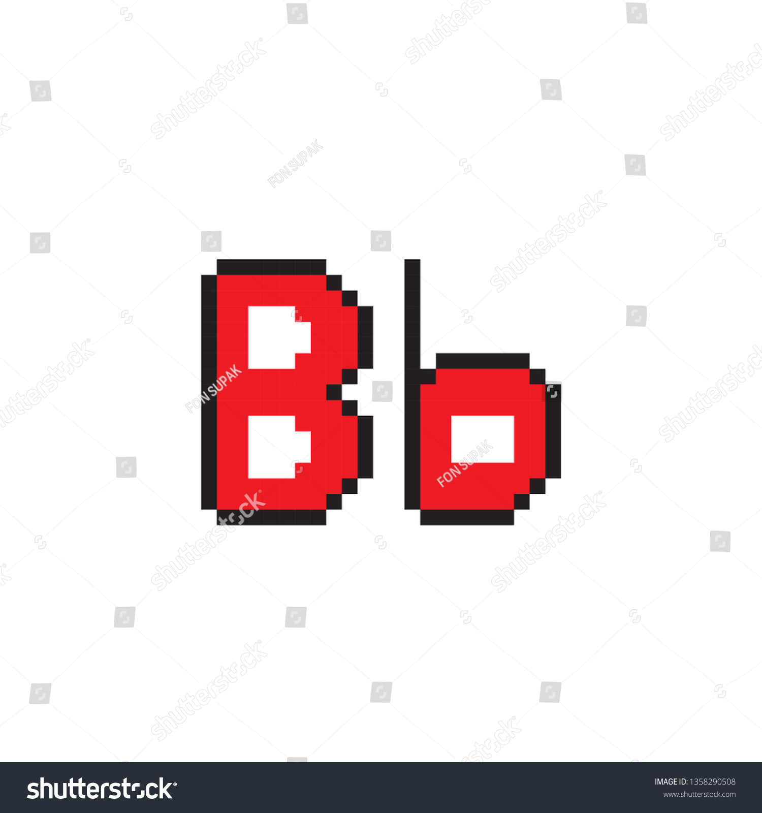 Pixel Art Alphabet B 스톡 벡터(로열티 프리) 1358290508 | Shutterstock