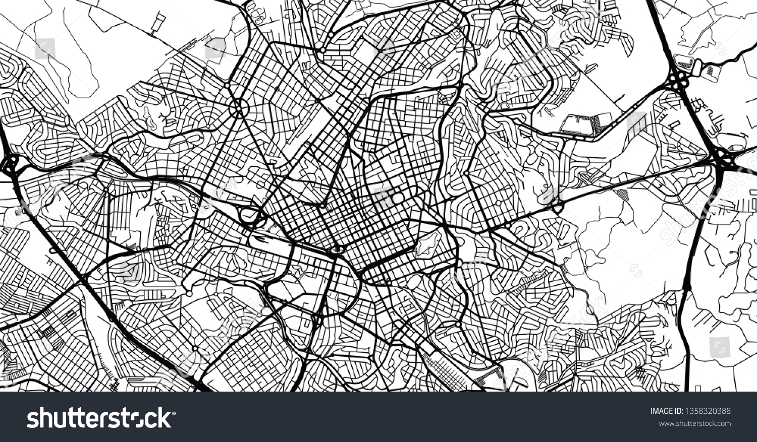 Urban Vector City Map Campinas Brazil Stock Vector (Royalty Free ...