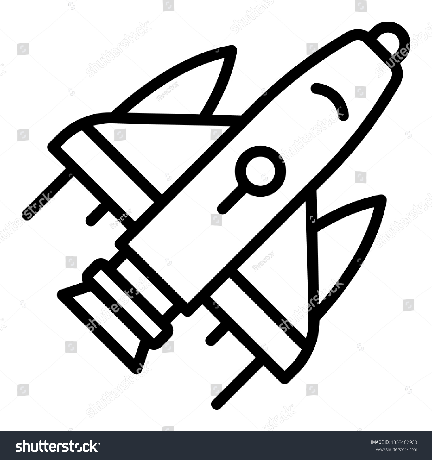 Spaceship Icon Outline Spaceship Vector Icon Stock Vector (Royalty Free ...