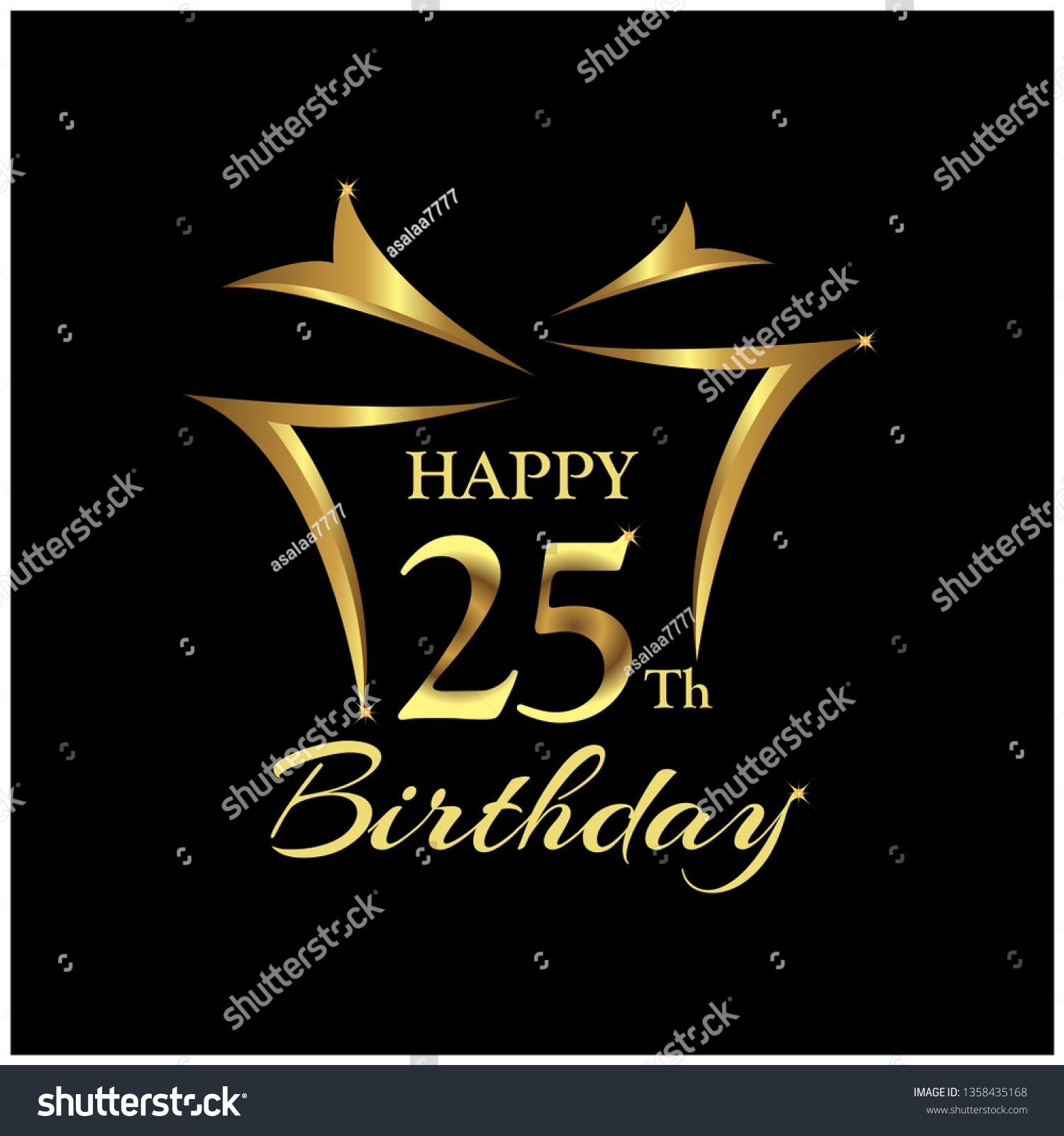 Happy Birthday Twenty Five Years Elegant Stock Vector (Royalty Free ...