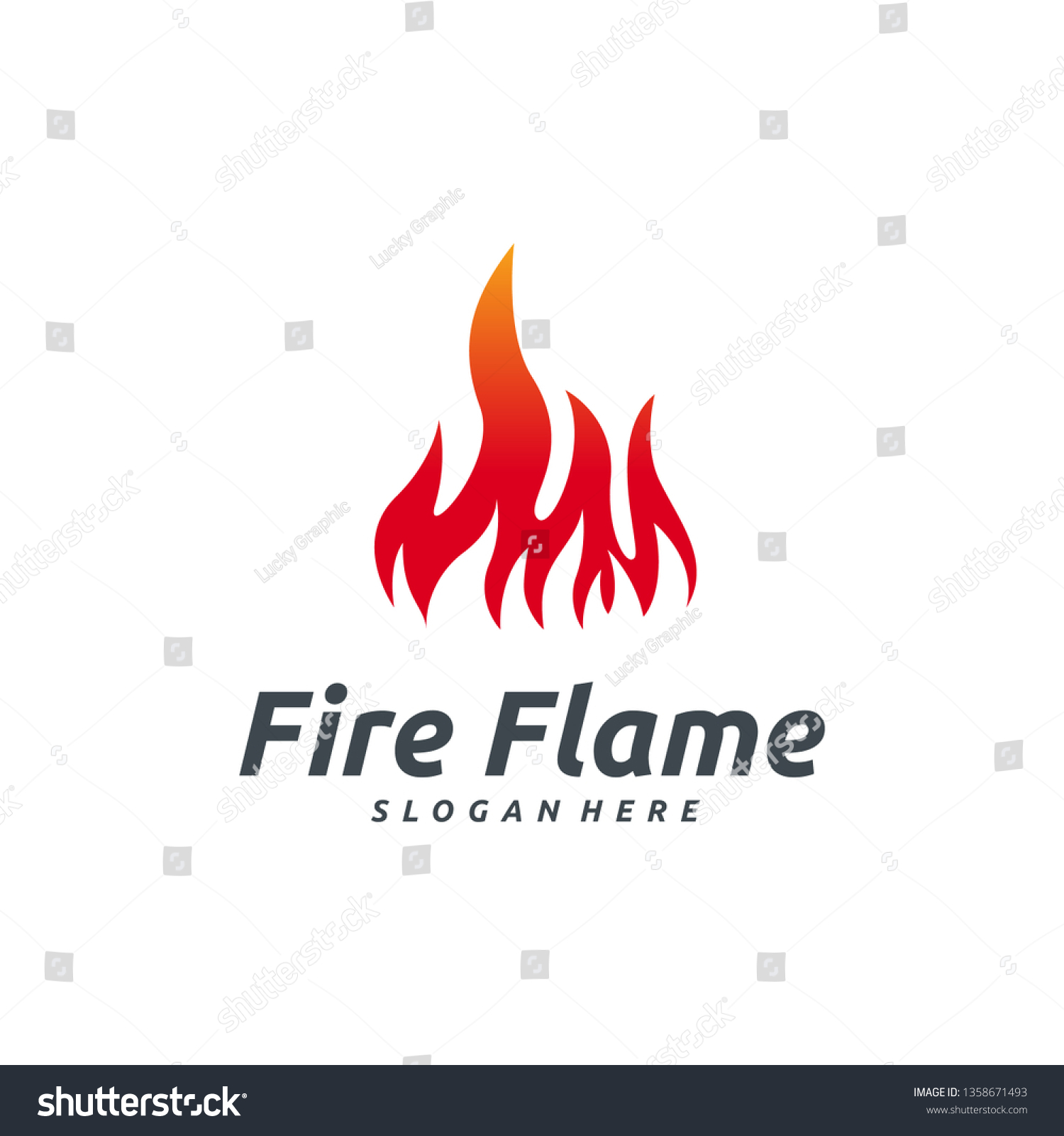 Simple Fire Flame Logo Designs Template Stock Vector (royalty Free 