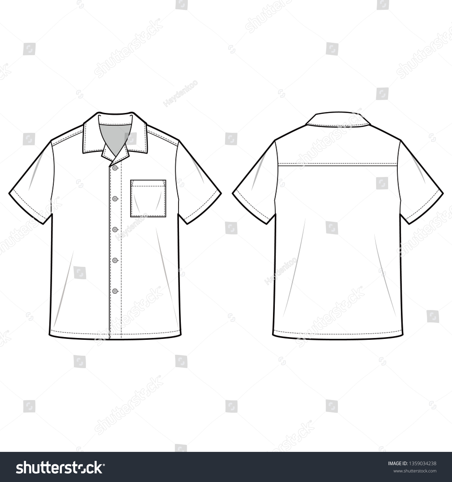 Технический эскиз рубашки