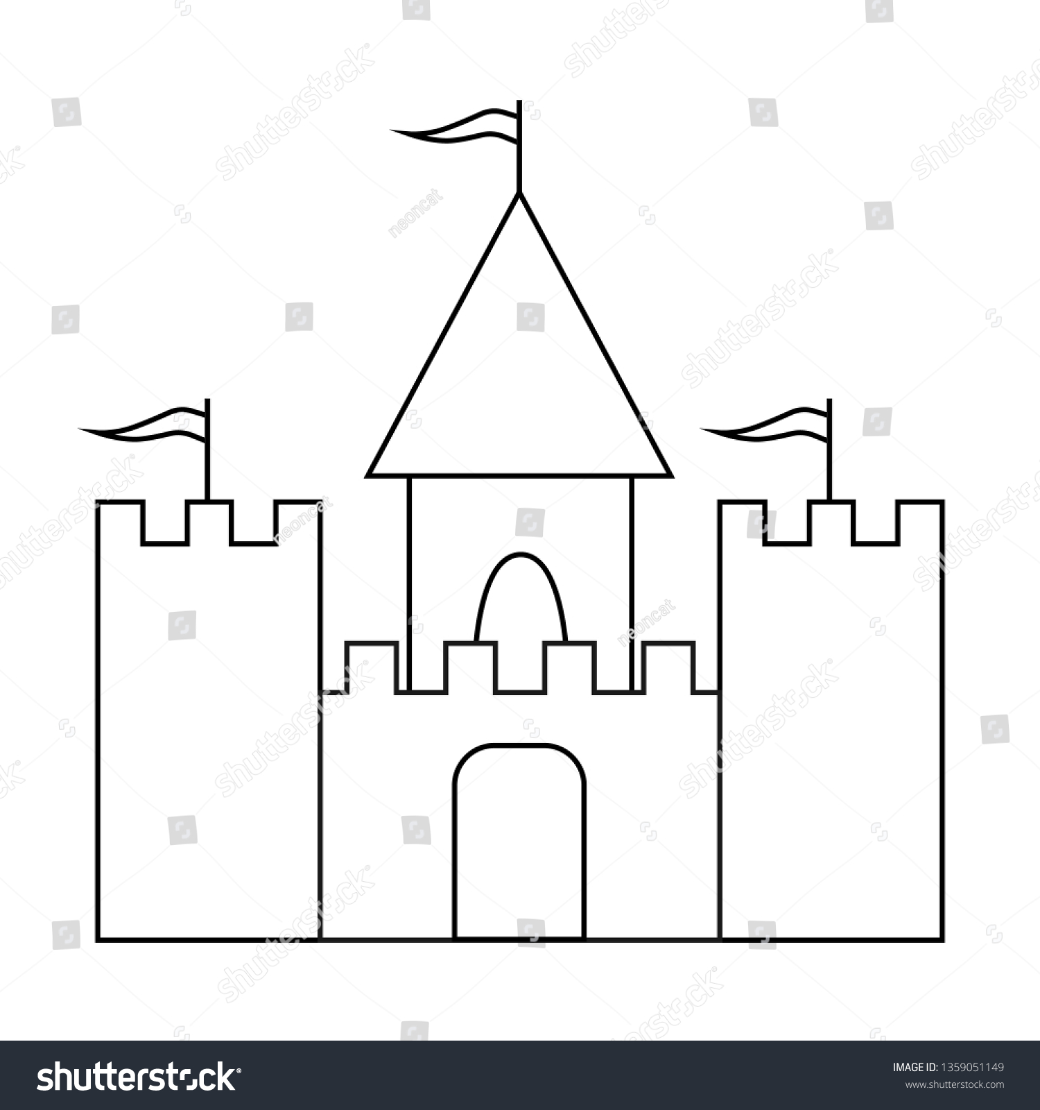 Castle Icon Vector Illustration Stock Vector (Royalty Free) 1359051149 ...