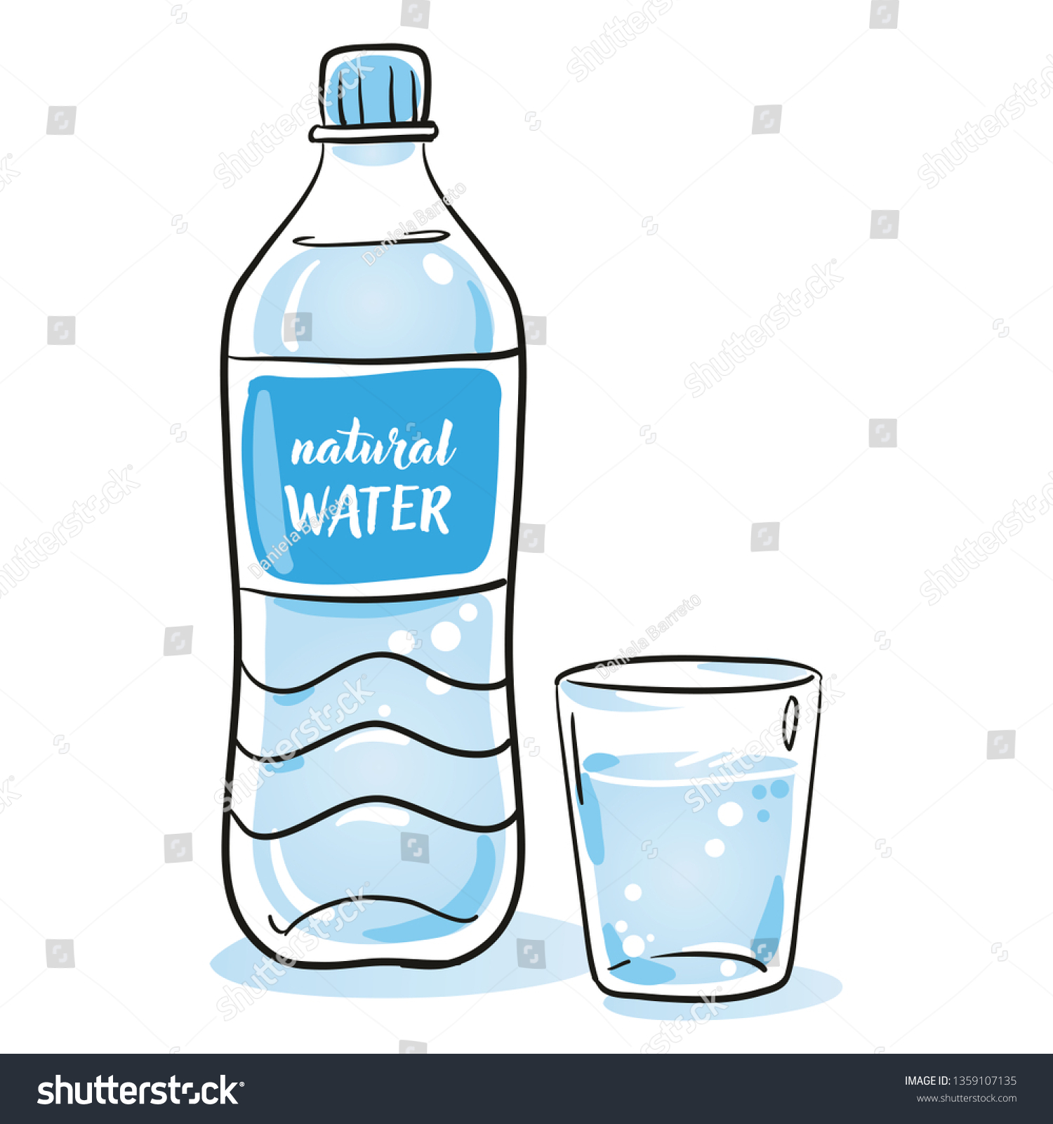Water Drink Bottle draw