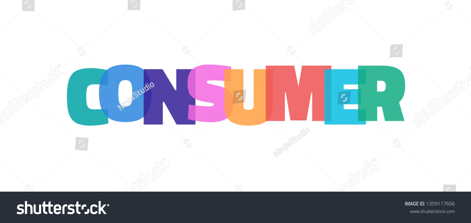 Consumer Word Concept Consumer On White Stock Vector (Royalty Free ...