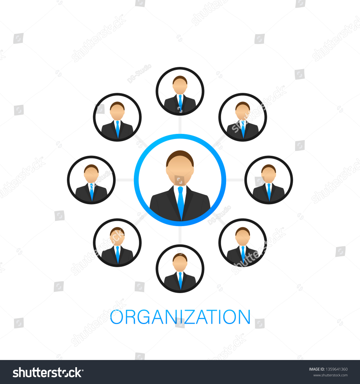 Organization Chart Organizational Structure Business Commerce 스톡 벡터(로열티