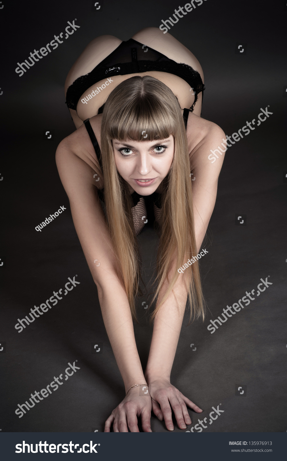 Beautiful Sexy Woman Kneeling Stock Photo Shutterstock
