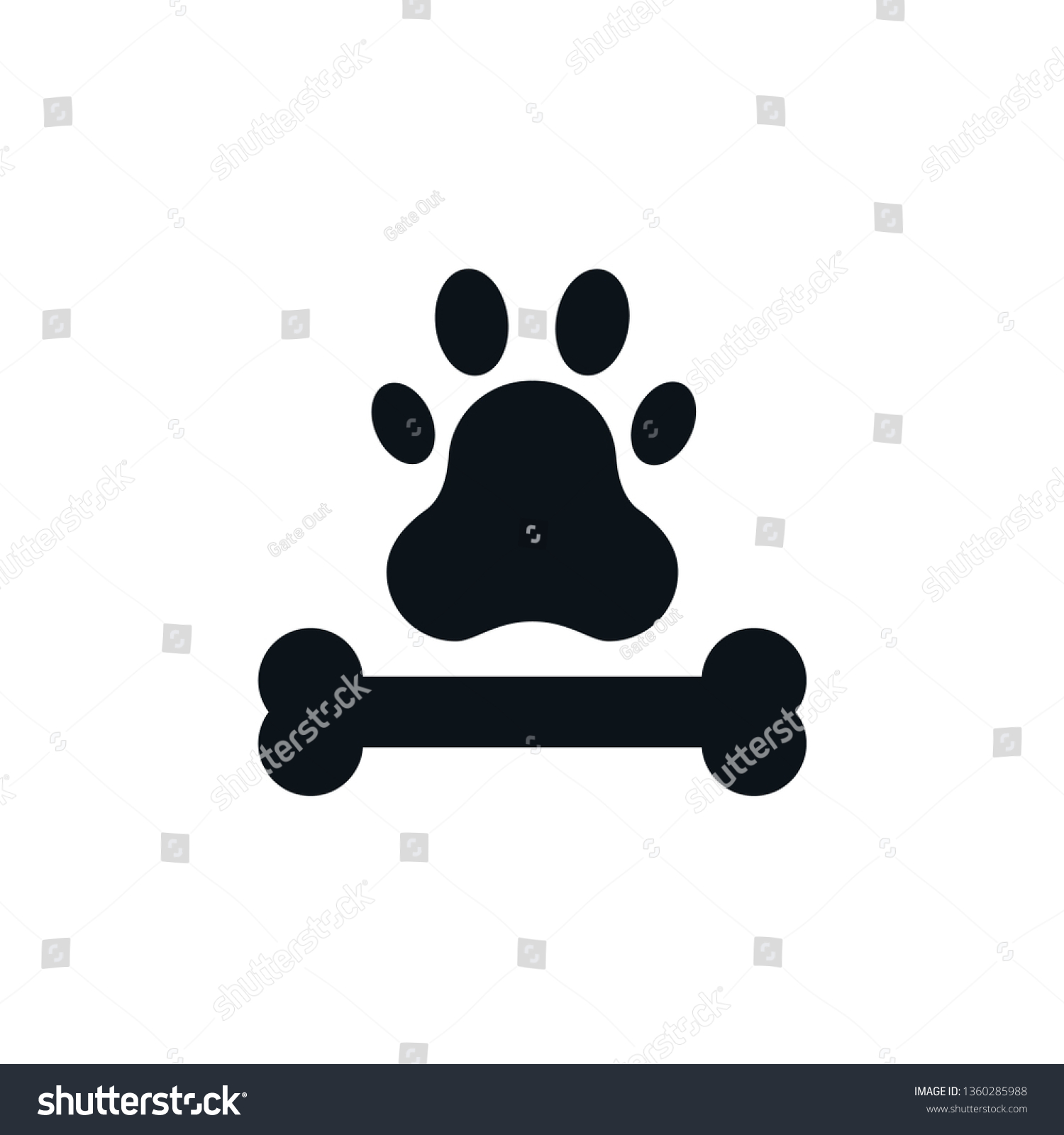 Bone Footprint Icon Stock Vector (Royalty Free) 1360285988 | Shutterstock