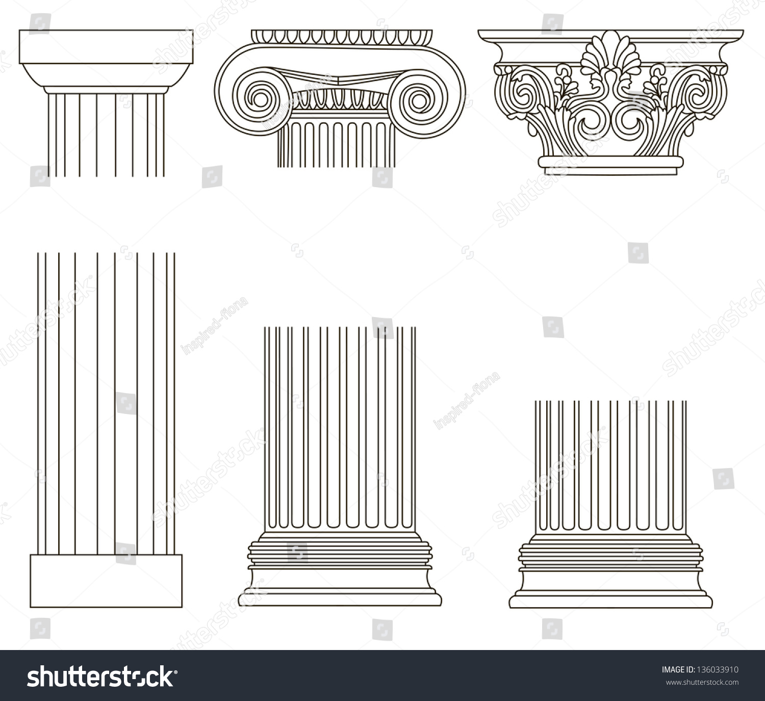 Древнегреческие колонны объемно