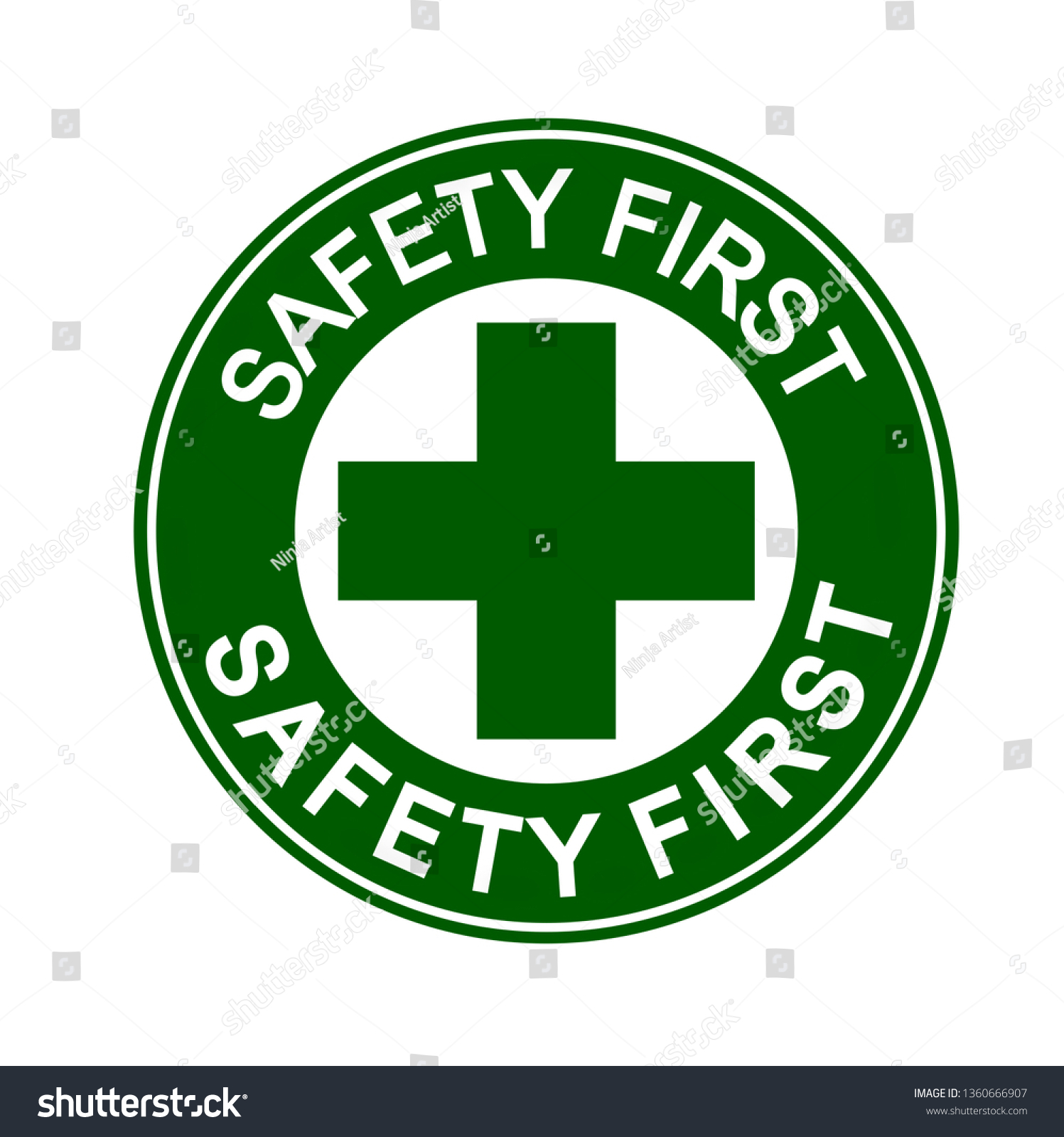 Safety First Sign Construction Site Worker Stock Vector (Royalty Free ...