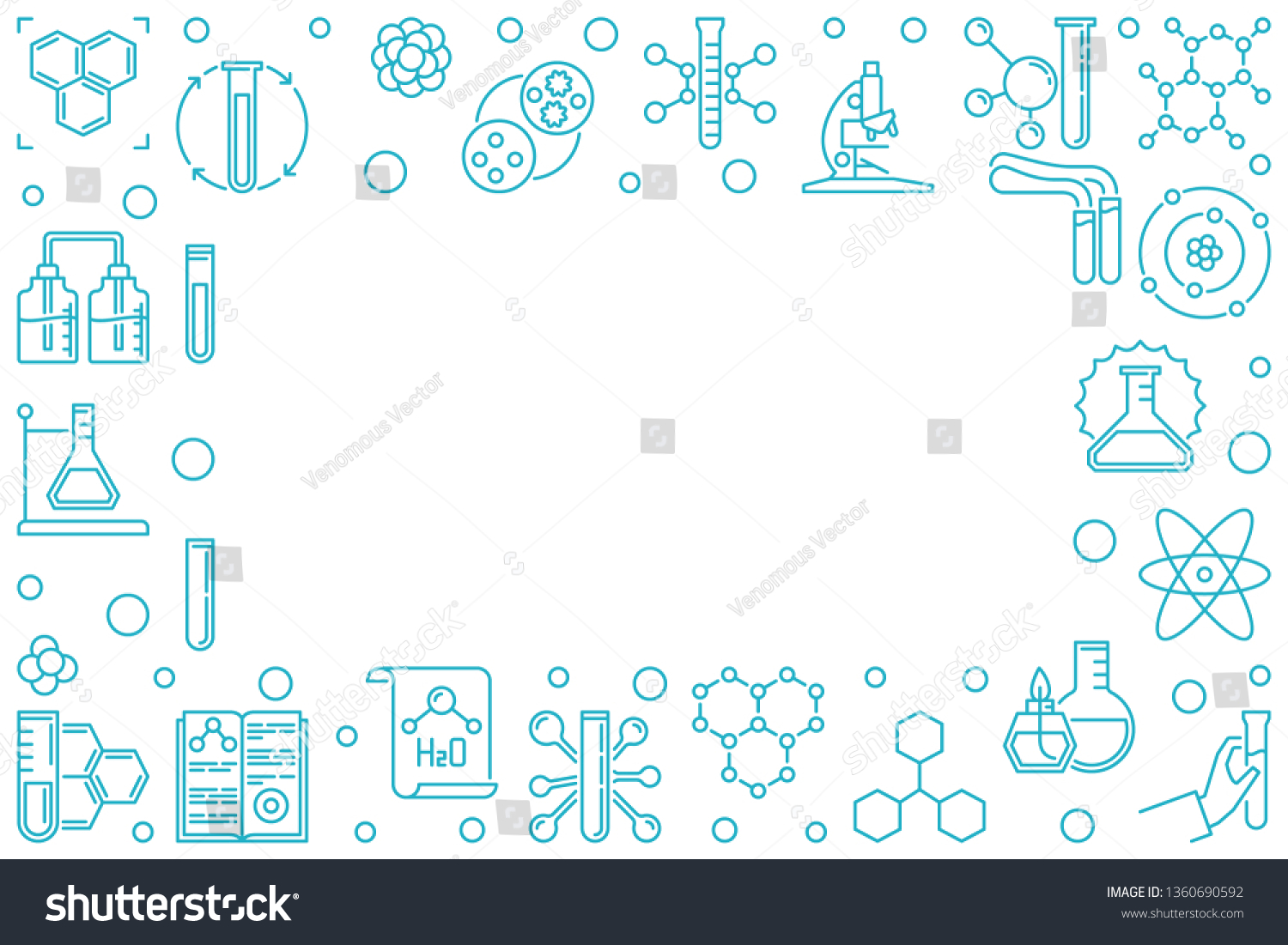 Chemistry Simple Horizontal Outline Vector Frame Stock Vector (Royalty ...