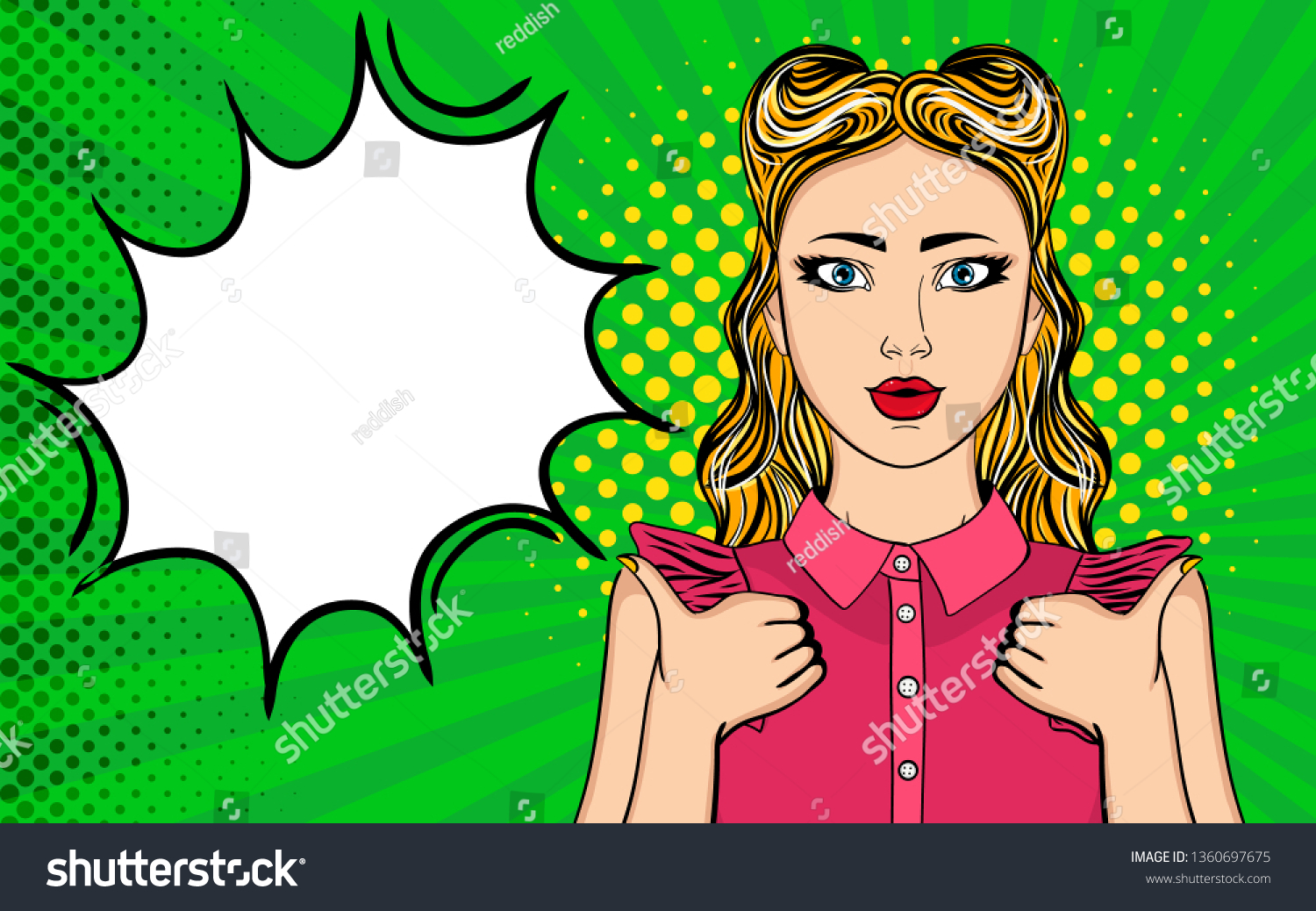 Vektor Stok Pop Art Illustration Young Sexy Woman Tanpa Royalti 1360697675 Shutterstock 2718