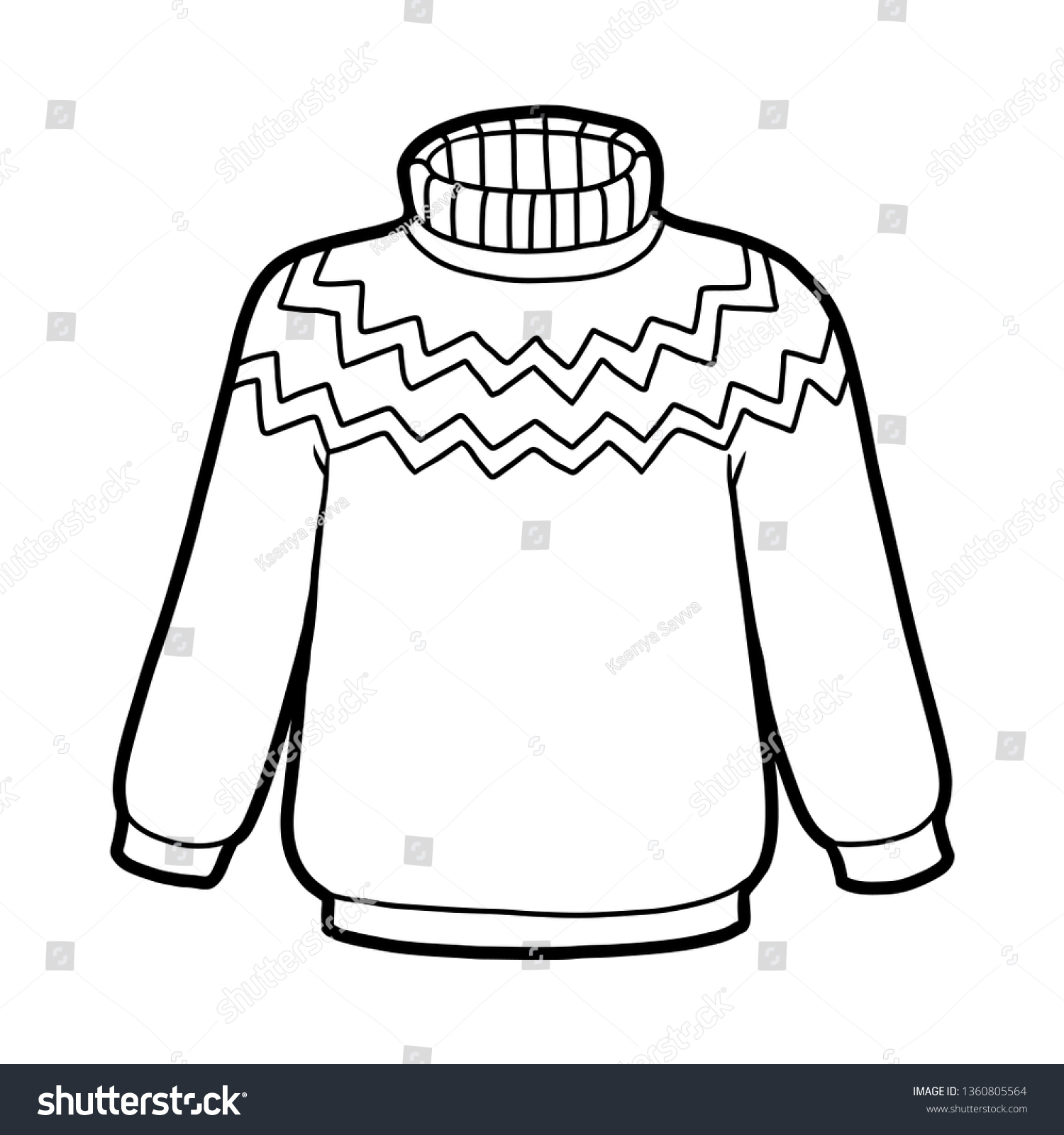 Coloring Book Children Sweater Stock Vector (Royalty Free) 1360805564 ...