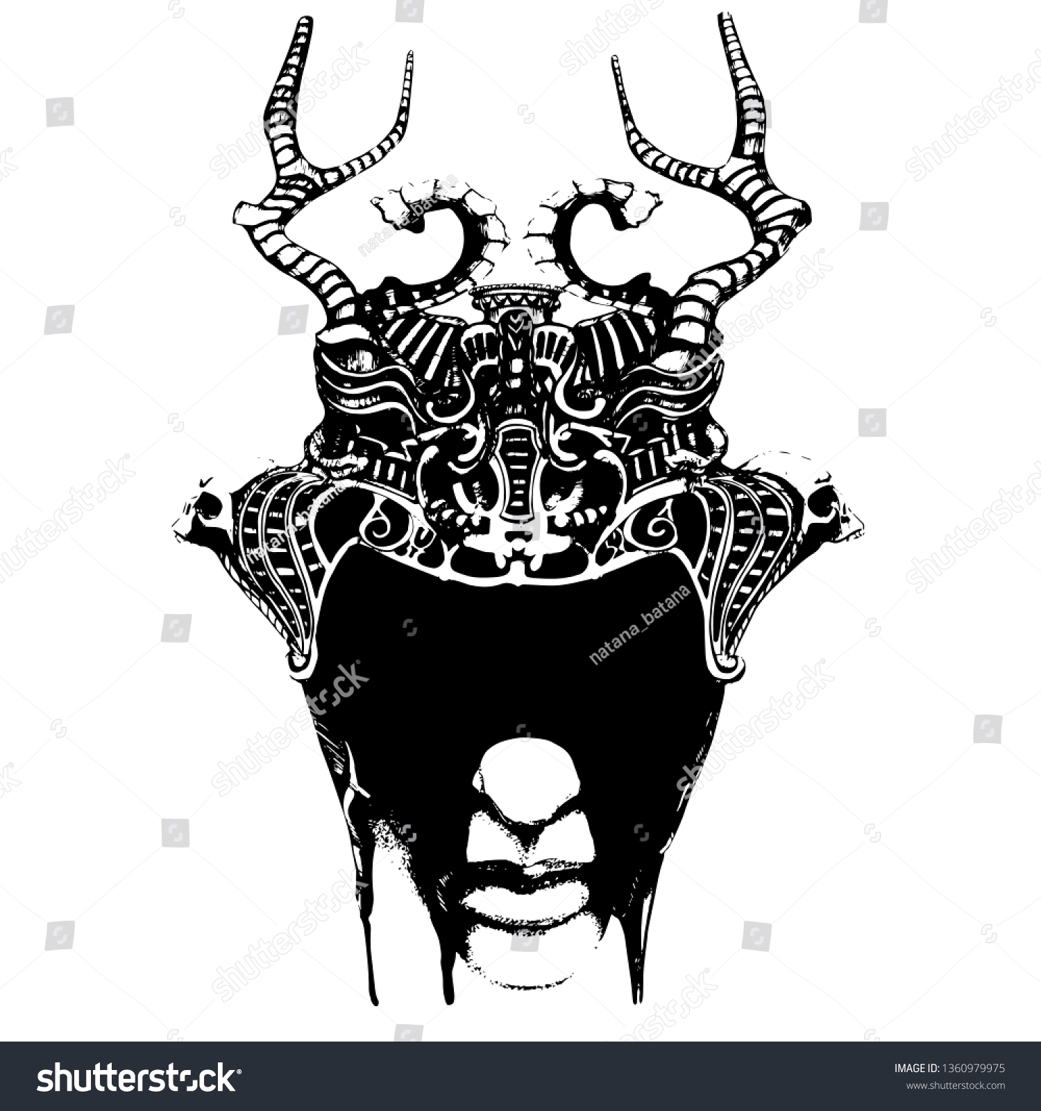 demon horn designs devil head big demon horns gargoyle stock vector royalty...