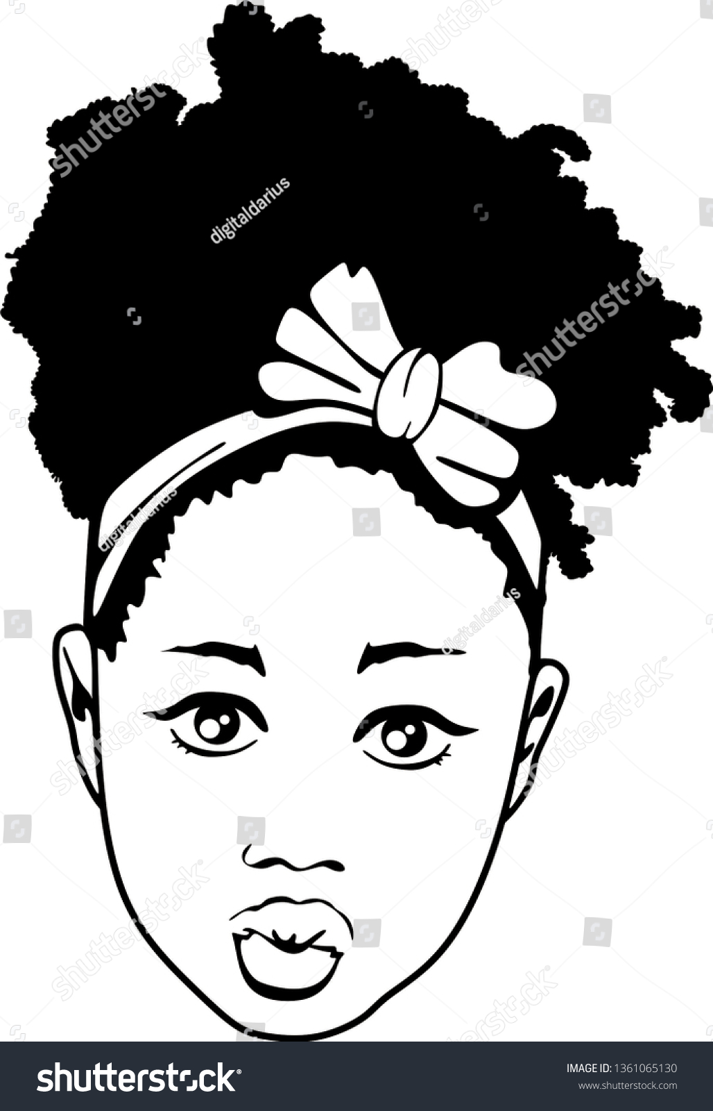 Small Black Girl Bow Vector Stock Vector (Royalty Free) 1361065130 ...