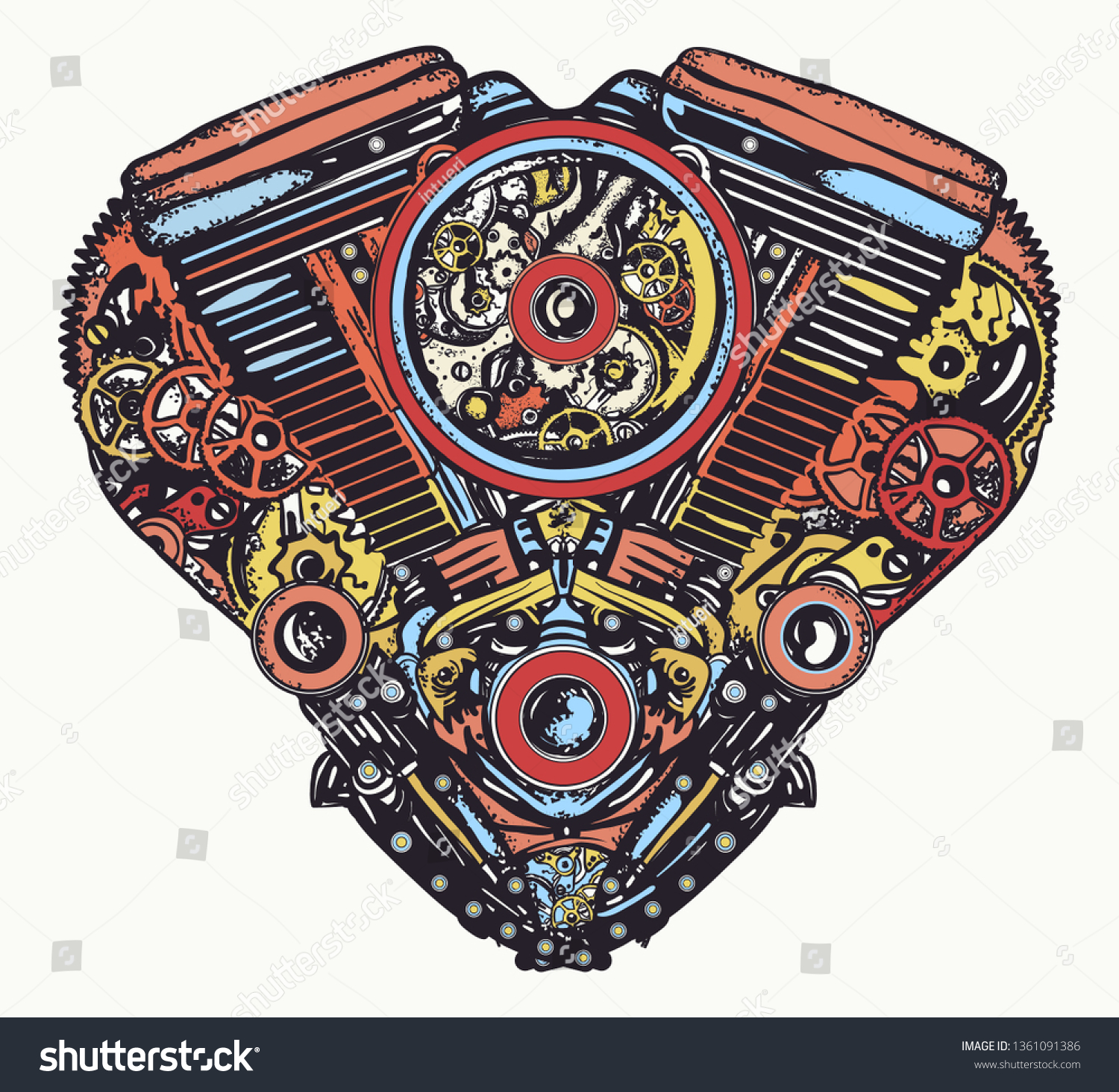 mechanical heart tattoo