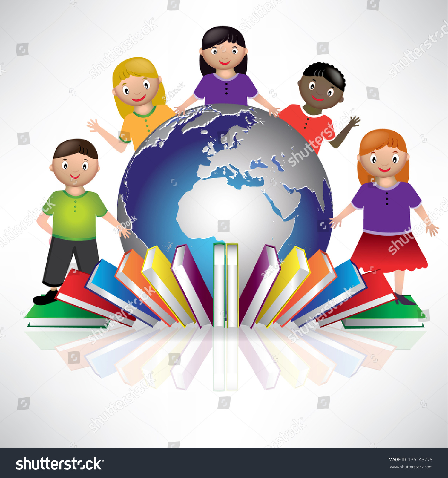 Globe Children Books Concept Education World Stock Vector (Royalty Free ...