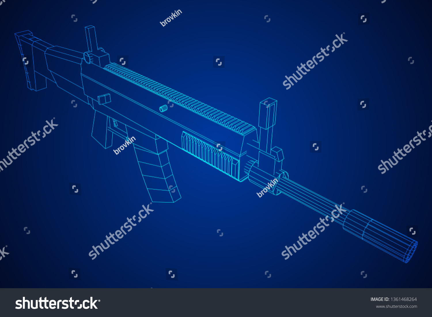 Assault Rifle Automatic Fire Rifle Model Stock Vector (Royalty Free ...