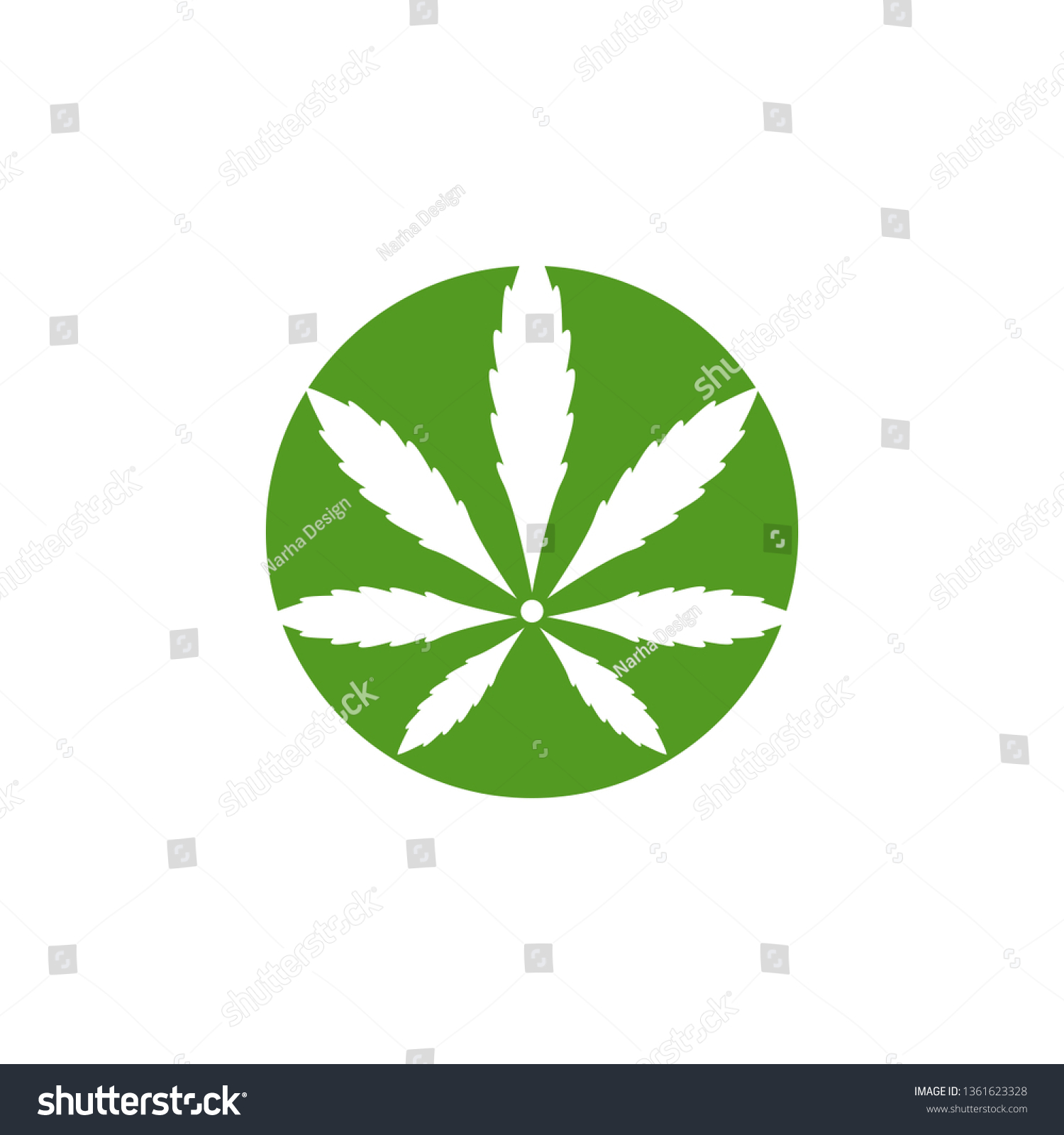 Simple Marijuana Cannabis Circle Shape Logo Stock Vector (Royalty Free ...